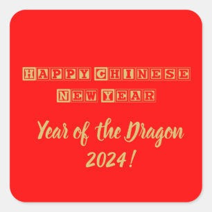 Happy Chinese New Year Square Sticker