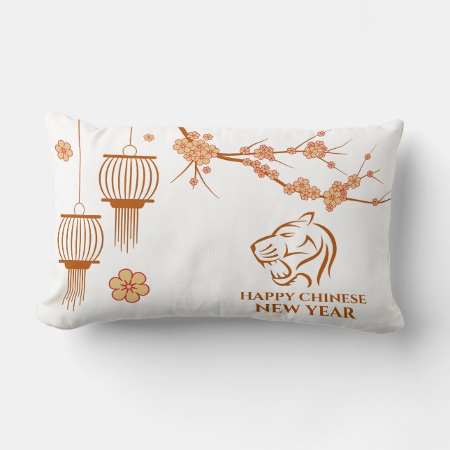 Happy Chinese New Year (Tiger) Lumbar Cushion (Front)