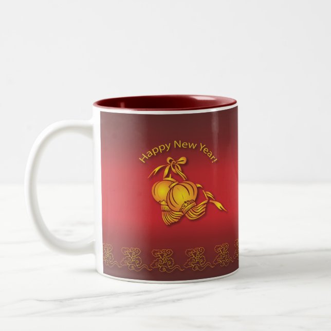 Happy Chinese New Year! Two-Tone Coffee Mug (Left)