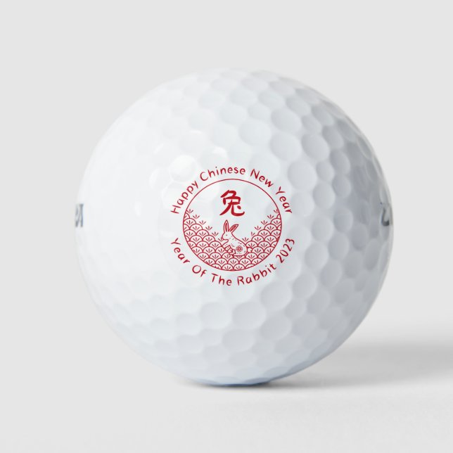 Happy Chinese New Year - Year Of The Rabbit 2023 Golf Balls (Front)