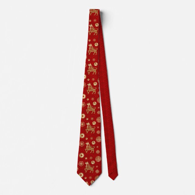 Happy Chinese Year of the Ox 2021 Tie (Front)