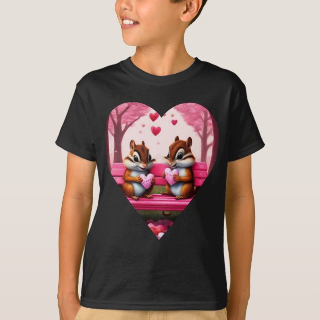 Happy chipmunks candy hearts T-Shirt (Front)