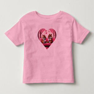 Happy chipmunks with candy hearts toddler T-Shirt