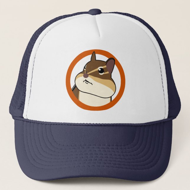Happy Chippy! Chipmunk 可愛いシマリスの帽子！ Trucker Hat (Front)