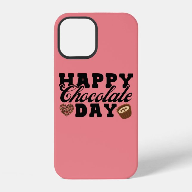 Happy Chocolate Day, Chocolate Lover's Joyful iPhone Case (Back)