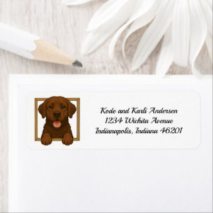 Happy Chocolate Labrador Retriever Return Address