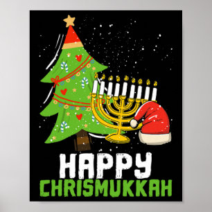 Happy Chrismukkah Christmas And Hanukkah Religion Poster