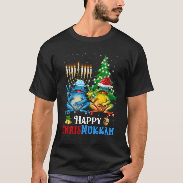 Happy Chrismukkah Christmas Hanukkah Frog T-Shirt (Front)