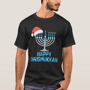 Happy Chrismukkah Christmas Santa Hat Hanukkah 202 T-Shirt