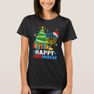 Happy Chrismukkah Christmas Tree Menorah Chanukah T-Shirt