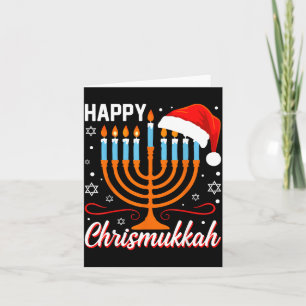 Happy Chrismukkah Festive Menorah Funny Holiday Ce Card