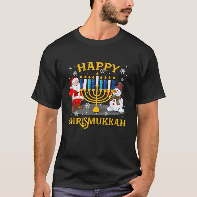 Happy Chrismukkah Funny Hanukkah Christmas Jewis G T-Shirt (Front)
