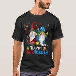 Happy Chrismukkah Gnomes Christmas Hanukkah T-Shirt<br><div class="desc">Funny Gnomes Hanukkah Design,  with adorable three garden Gnomie,  Christmas lights,  carrying menorah and dreidel on a Festive Jewish Holiday Lights Ornament Decor,  Great Hanukkah Chanukah Holiday Gift.</div>
