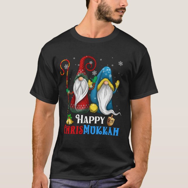 Happy Chrismukkah Gnomes Christmas Hanukkah T-Shirt (Front)