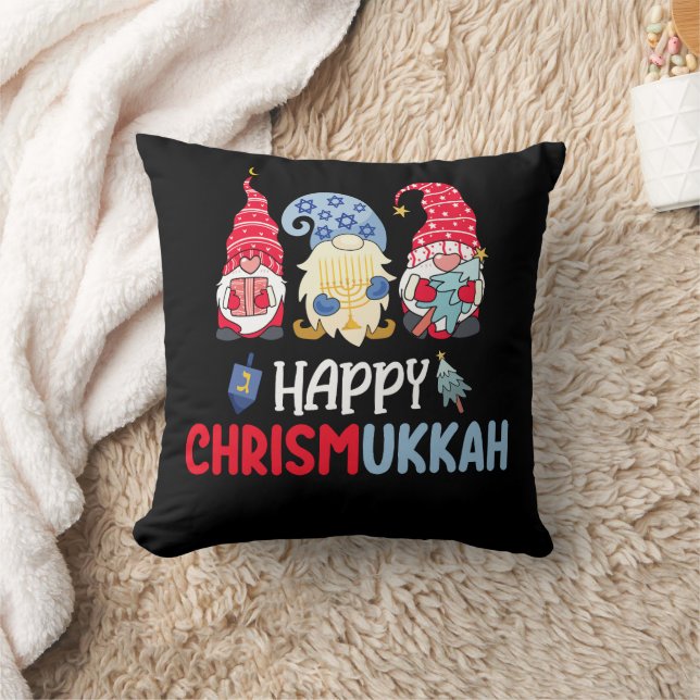 Happy Chrismukkah Gnomes Hanukkah Merry Christmas  Cushion (Blanket)
