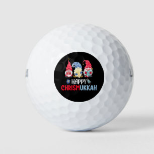 Happy Chrismukkah Gnomes Hanukkah Merry Christmas  Golf Balls