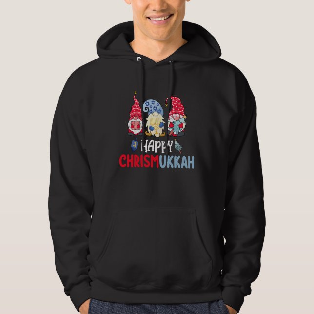 Happy Chrismukkah Gnomes Hanukkah Merry Christmas  Hoodie (Front)