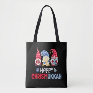 Happy Chrismukkah Gnomes Hanukkah Merry Christmas  Tote Bag