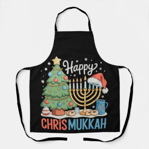Happy Chrismukkah Hanukkah Christmas Chanukah Apron