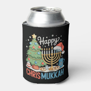 Happy Chrismukkah Hanukkah Christmas Chanukah Can Cooler