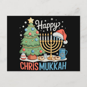 Happy Chrismukkah Hanukkah Christmas Chanukah Holiday Postcard