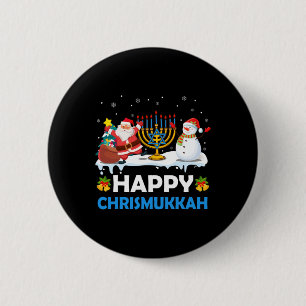Happy Chrismukkah Hanukkah Fun Merry Christmas Jew 6 Cm Round Badge