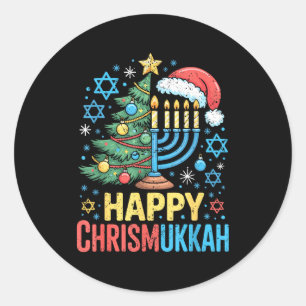 Happy Chrismukkah Holiday Christmas And Hanukkah S Classic Round Sticker