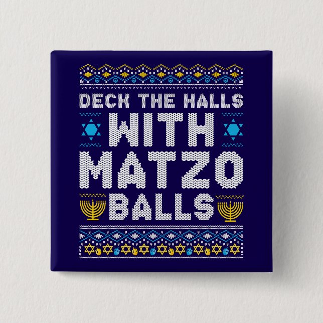 Happy Chrismukkah Jewish Christmas Hanukkah 15 Cm Square Badge (Front)