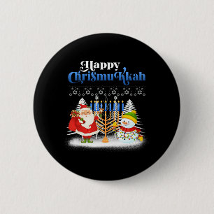 Happy Chrismukkah Jewish Christmas Hanukkah 6 Cm Round Badge