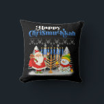 Happy Chrismukkah Jewish Christmas Hanukkah Cushion<br><div class="desc">Santa Christmas Boys Kids Youth Men. Funny Humour graphic tee costume for those who believe in Santa Claus,  love Deer,  Reindeer,  Elf,  Elves,  singing songs,  party decorations,  tree,  hat,  socks This Christmas tee with Graphic is great Christmas gift</div>
