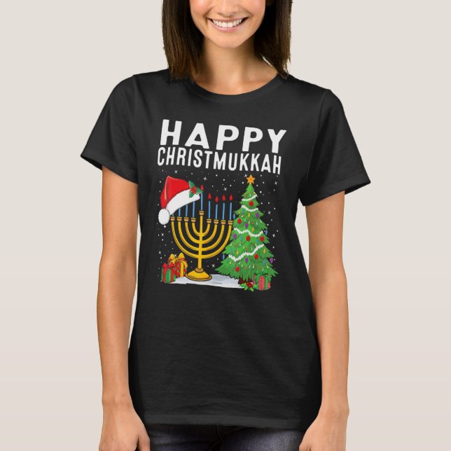 Happy Chrismukkah Jewish Christmas Hanukkah Holida T-Shirt (Front)