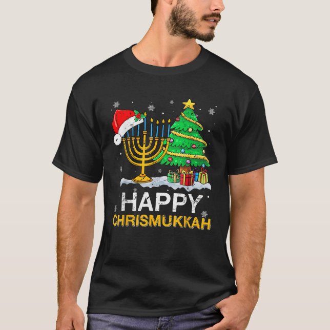 Happy Chrismukkah Jewish Christmas Hanukkah Holida T-Shirt (Front)