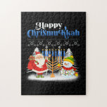Happy Chrismukkah Jewish Christmas Hanukkah Jigsaw Puzzle<br><div class="desc">Santa Christmas Boys Kids Youth Men. Funny Humor graphic tee costume for those who believe in Santa Claus,  love Deer,  Reindeer,  Elf,  Elves,  singing songs,  party decorations,  tree,  hat,  socks This Christmas tee with Graphic is great Christmas gift</div>