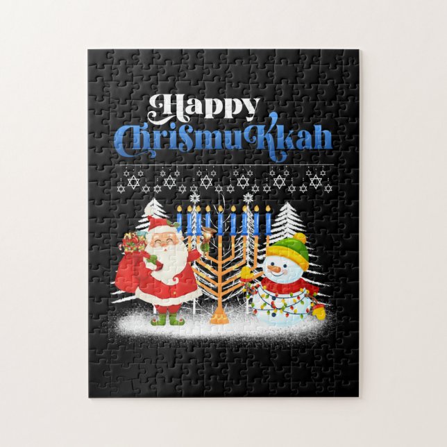 Happy Chrismukkah Jewish Christmas Hanukkah Jigsaw Puzzle (Vertical)