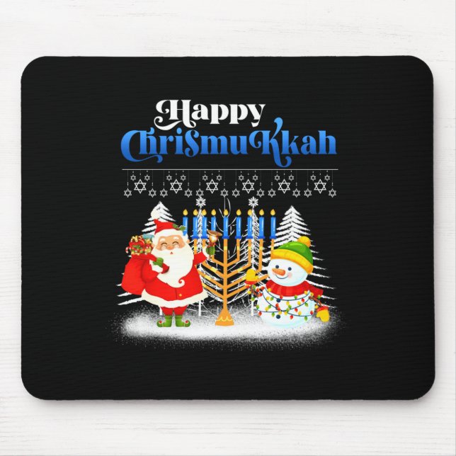 Happy Chrismukkah Jewish Christmas Hanukkah  Mouse Mat (Front)