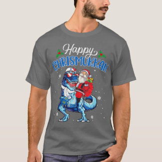 Happy Chrismukkah  Jewish Xmas Hanukkah T Re Dinos T-Shirt