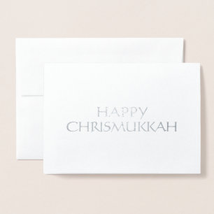 Happy Chrismukkah minimalist elegant simple chic Foil Card