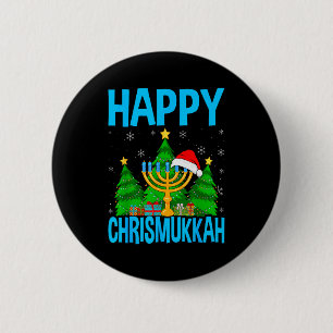 Happy Chrismukkah Santa Hat Christmas Hanukkah Sle 6 Cm Round Badge