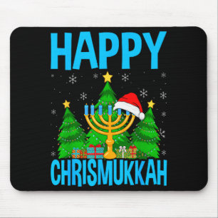 Happy Chrismukkah Santa Hat Christmas Hanukkah Sle Mouse Mat