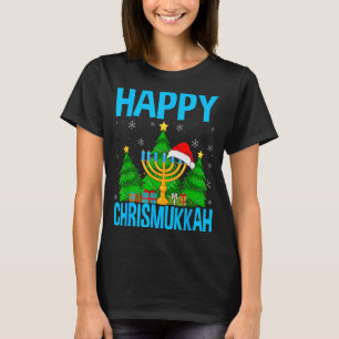 Happy Chrismukkah Santa Hat Christmas Hanukkah Sle T-Shirt