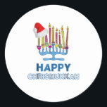 Happy ChrisMukkah Shirt Hanukkah Tee Chanuka Classic Round Sticker<br><div class="desc">Happy ChrisMukkah Shirt Hanukkah Tee Chanuka</div>