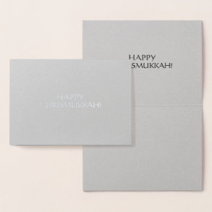 Happy Chrismukkah simple minimalist elegant Foil Card