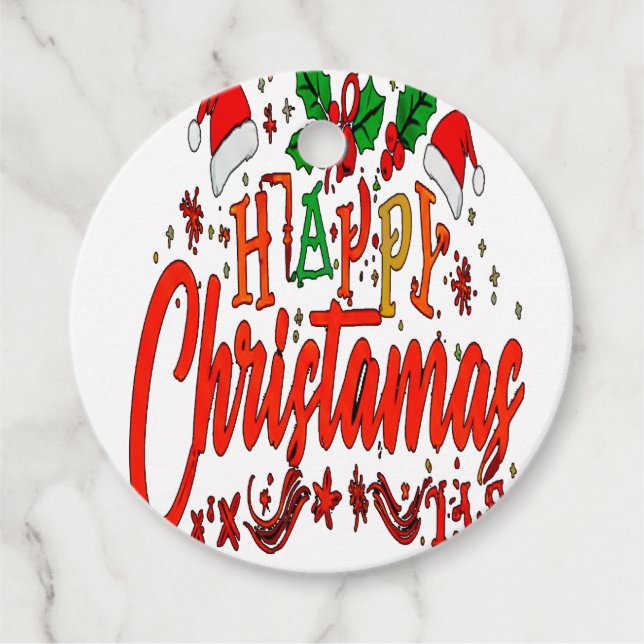 HAPPY CHRISTAMAS FAVOUR TAGS (Front)