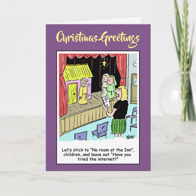 Happy Christm Teacher Christmas Nativity Play Holiday Card (Front)