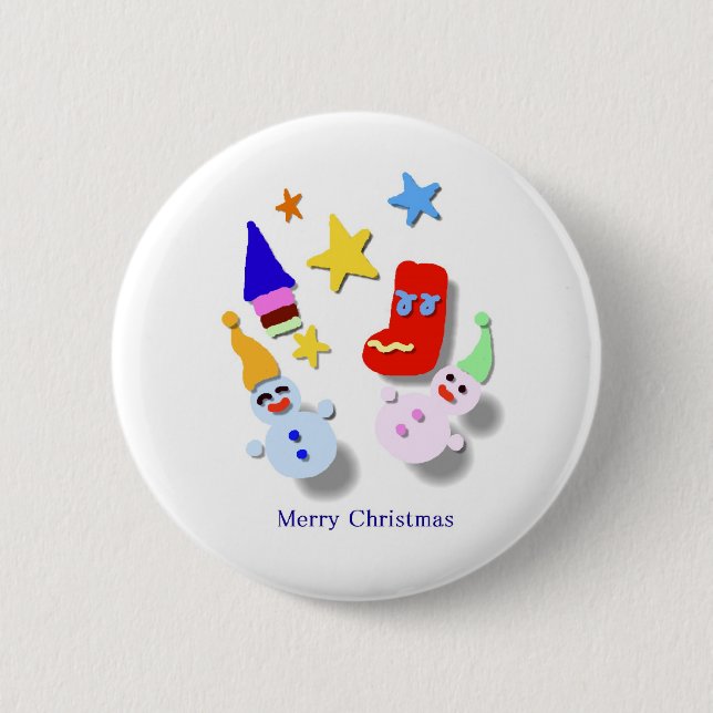 Happy - Christmas 6 Cm Round Badge (Front)