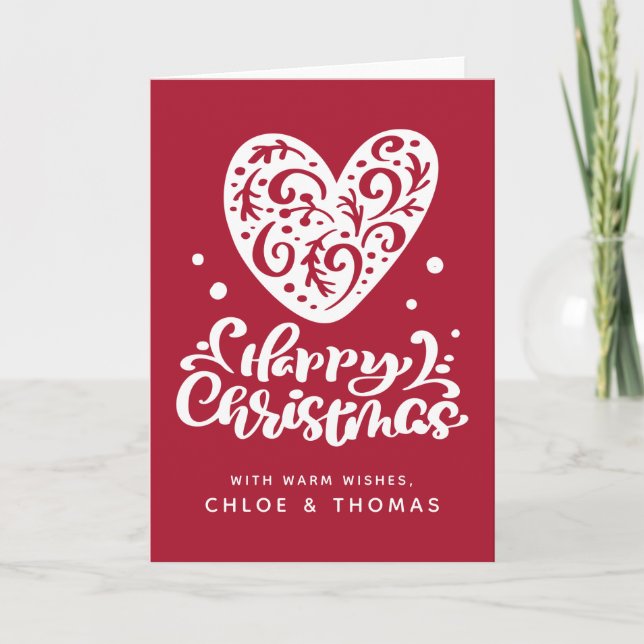 Happy Christmas | Add Your Names Card (Front)