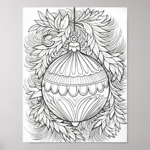Happy Christmas Adult Coloring Poster