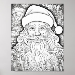 Happy Christmas Adult Colouring Poster