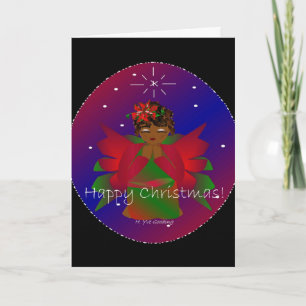 Happy Christmas Angel Baby Girl Praying Holiday Card
