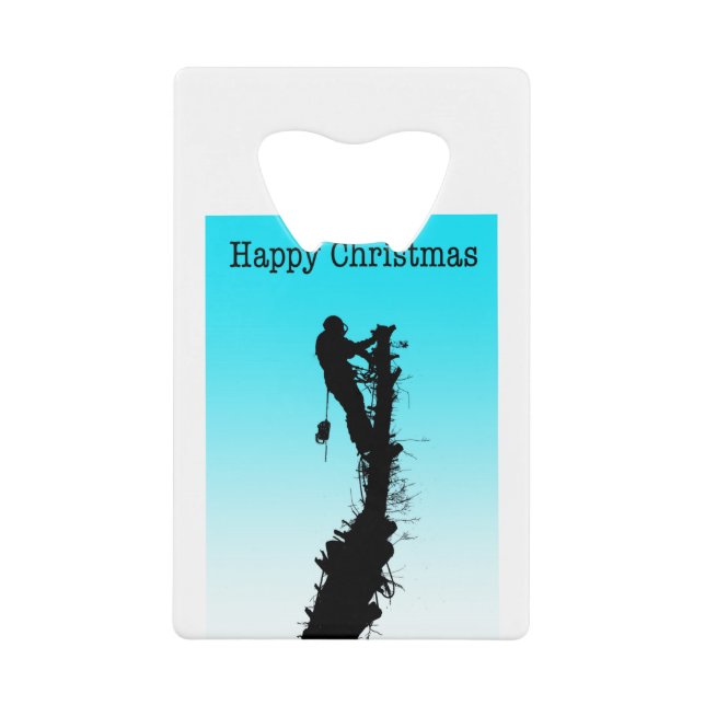 Happy Christmas Arborist Tree Surgeon Rigging Tree (Front)